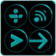 Black and Cyan Icon Pack