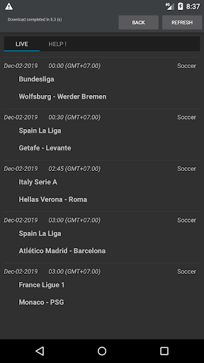Sport Schedule Screenshots