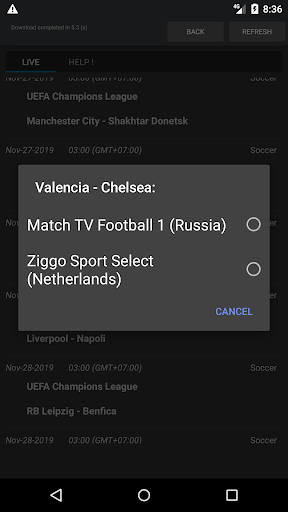 Sport Schedule Screenshots