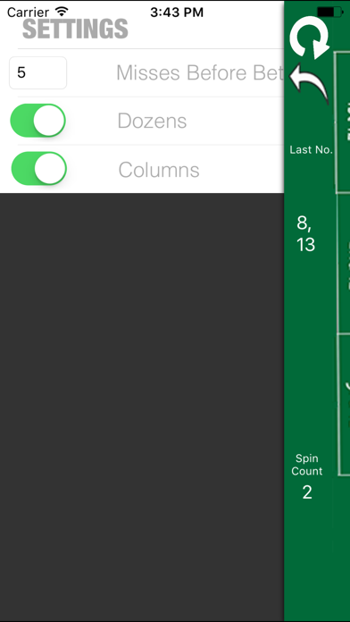 Roulette Dozens Calculator Screenshots