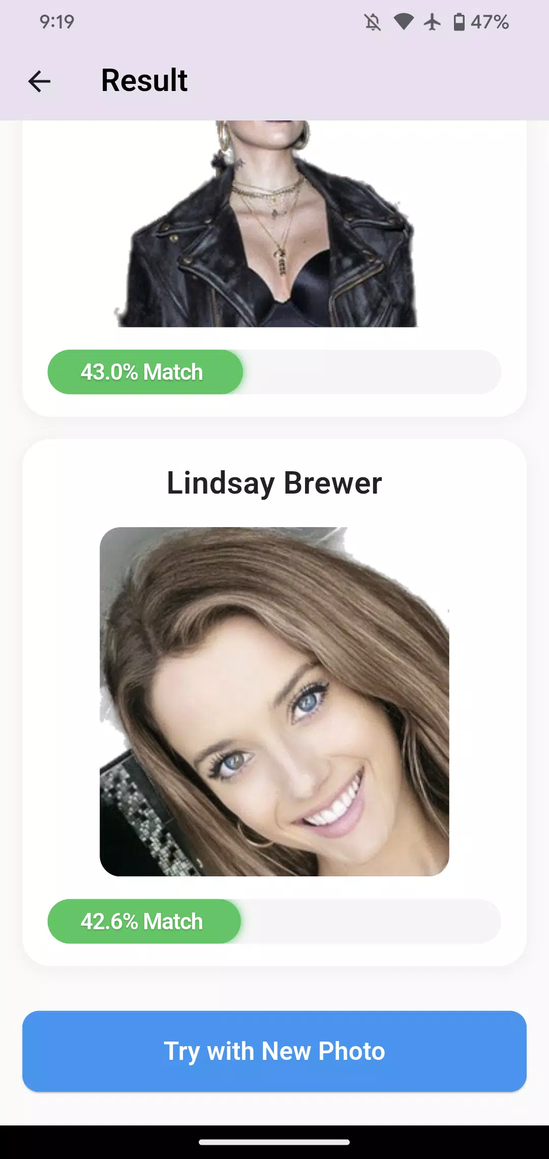 Celebrity Look-Alike Screenshots