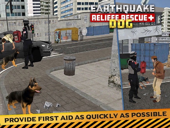 Earthquake Relief & Rescue Simulator : Play the rescue sniffer dog to Help earthquake victims. iPad Screenshots