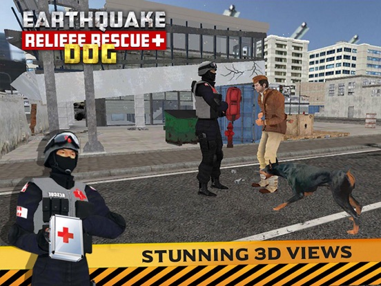 Earthquake Relief & Rescue Simulator : Play the rescue sniffer dog to Help earthquake victims. iPad Screenshots