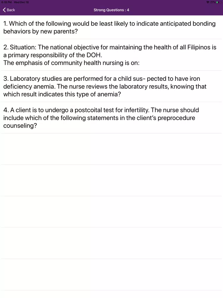 Pediatric Nursing Exam Prep iPad Screenshots
