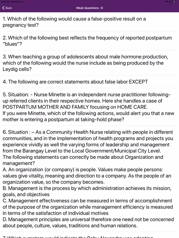 Pediatric Nursing Exam Prep iPad Screenshots
