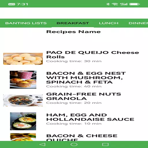 Banting Recipes Screenshots
