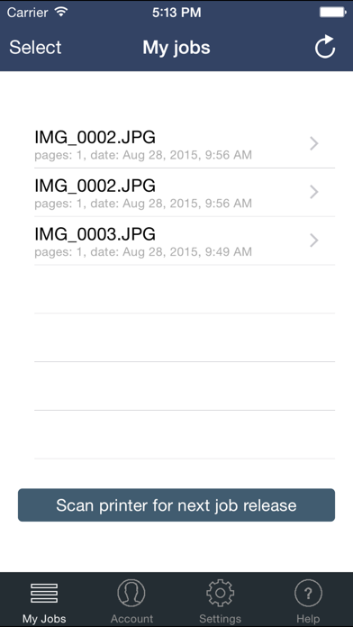 Mobile Print for AirWatch Screenshots