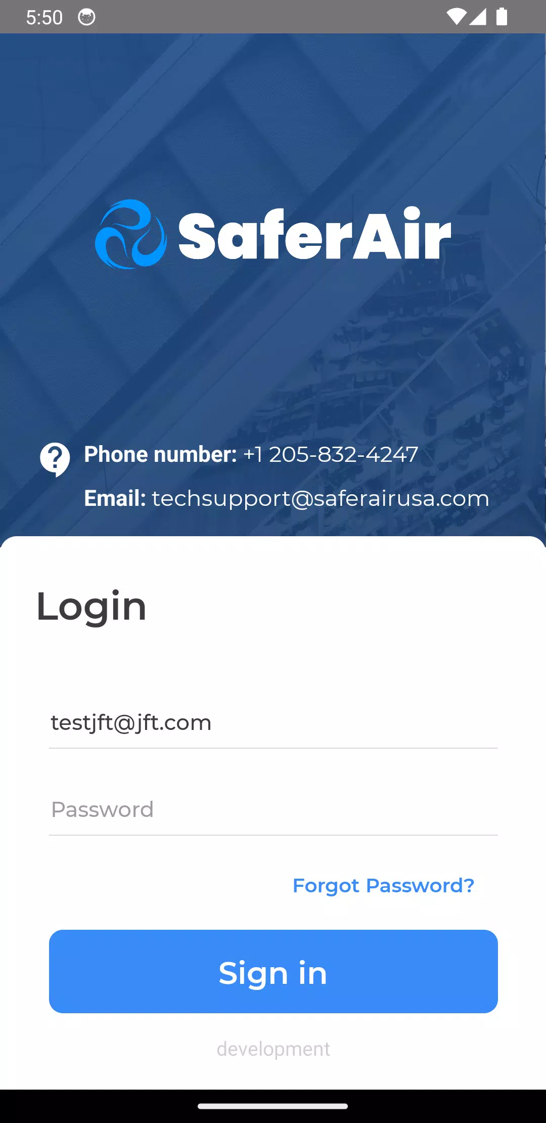 Safer Air Tech App Screenshots