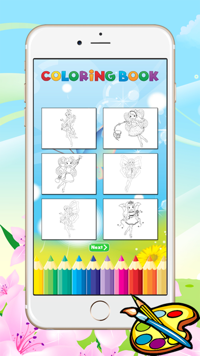 Princess & Fairy Coloring Book - All In 1 Drawing, Paint And Color Games HD For Good Kid Screenshots