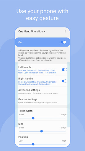 One Hand Operation + Screenshots