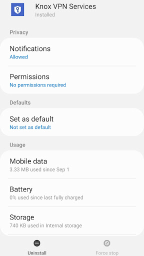 Knox Settings VPN Plug-in Screenshots