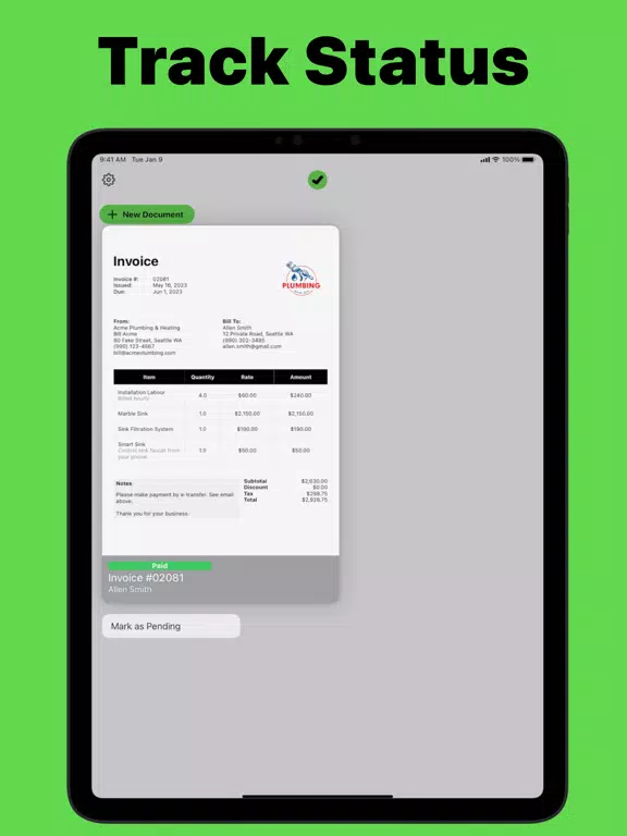 Invoice Forms — Receipt Maker iPad Screenshots