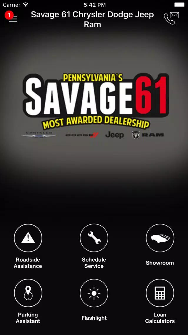 Tangkapan layar Savage 61 DealerApp