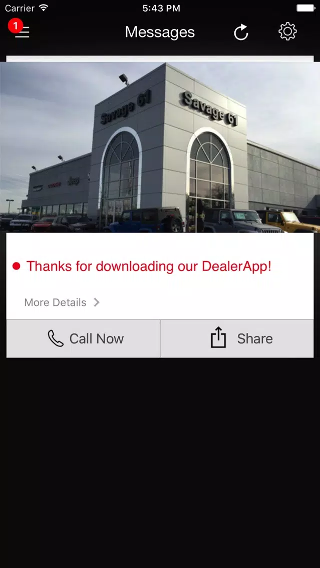 Tangkapan layar Savage 61 DealerApp