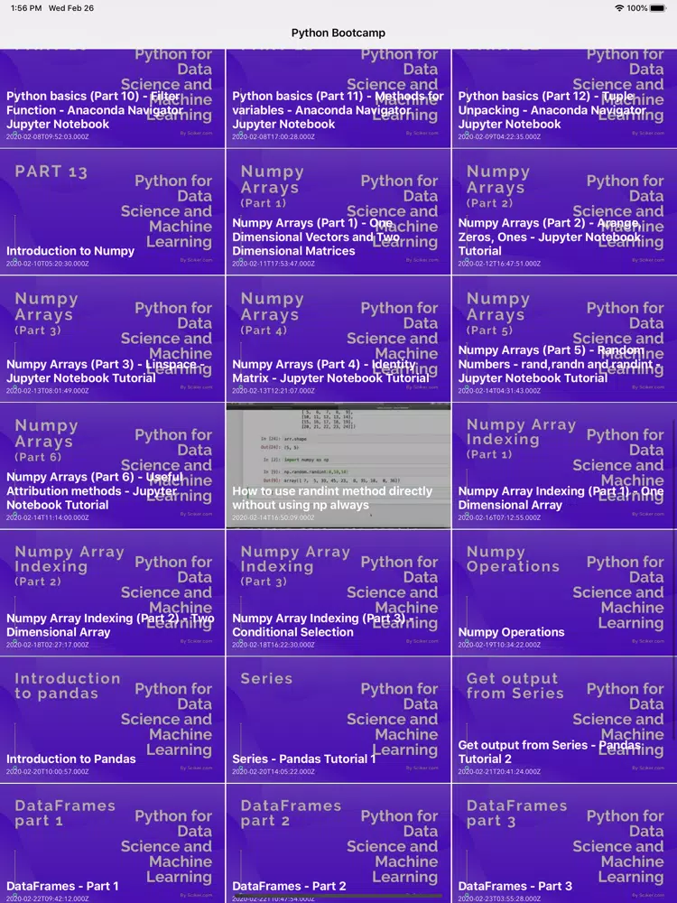 Python for Data Science Course iPad Screenshots