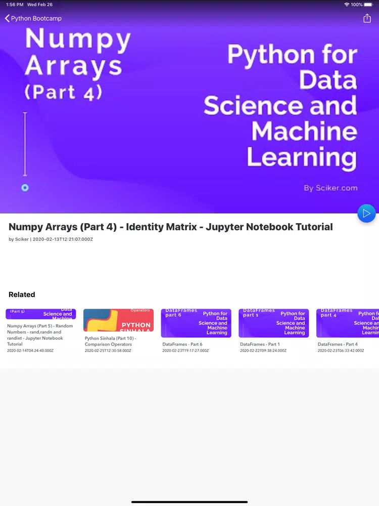 Python for Data Science Course iPad Screenshots
