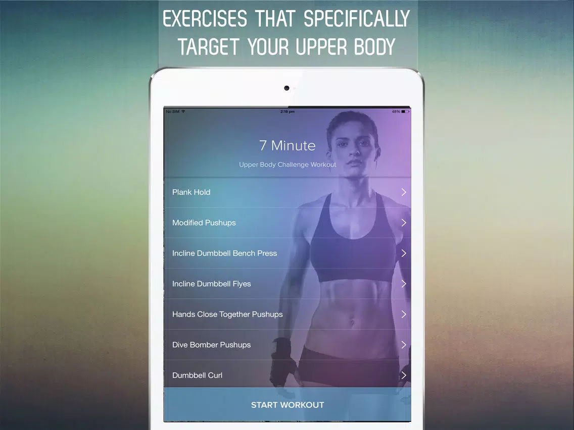 7 Minute Upper Body Challenge Workout for Toning Arms, Shoulder, Chest, Back, and Abs iPad Screenshots