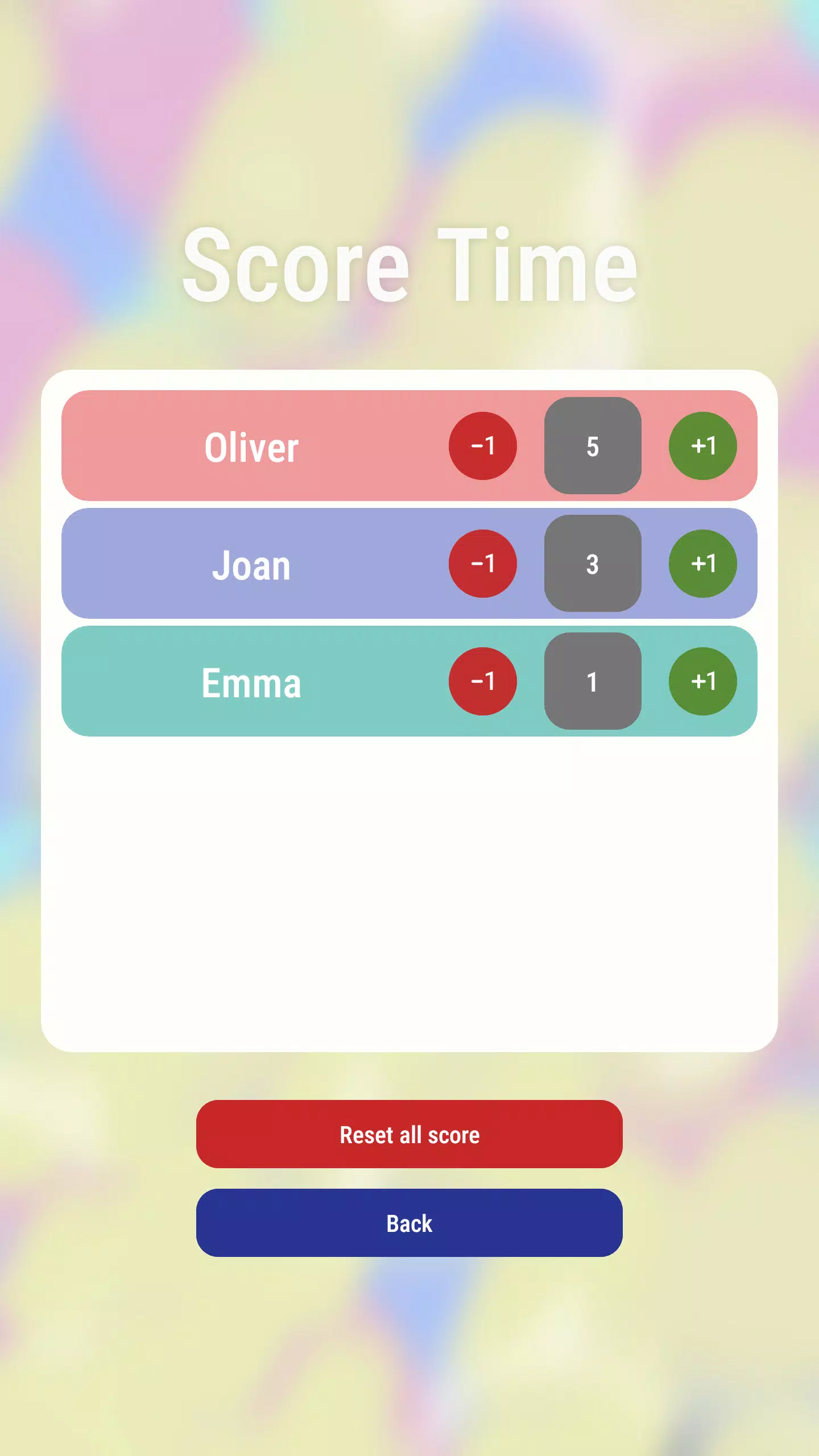 Score Time Screenshots