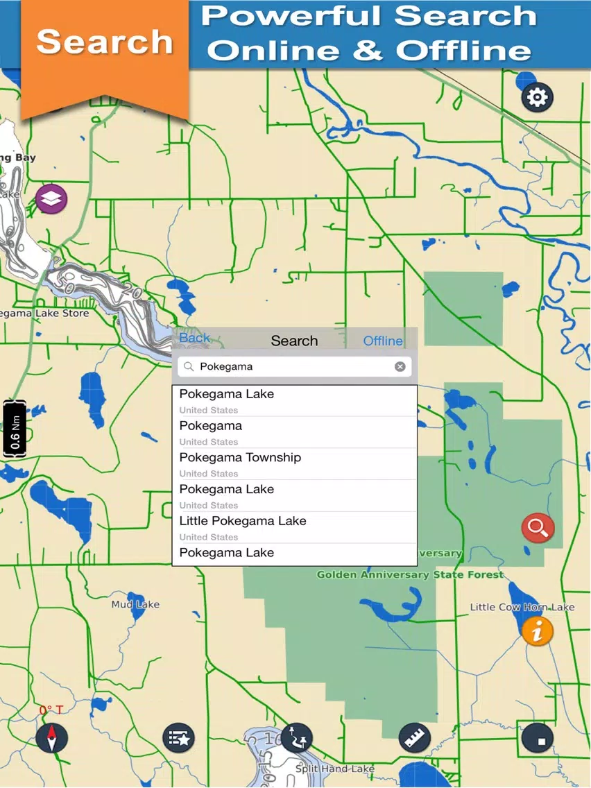 Pokegama lake & Golden Anniversary park gps trails iPad Screenshots