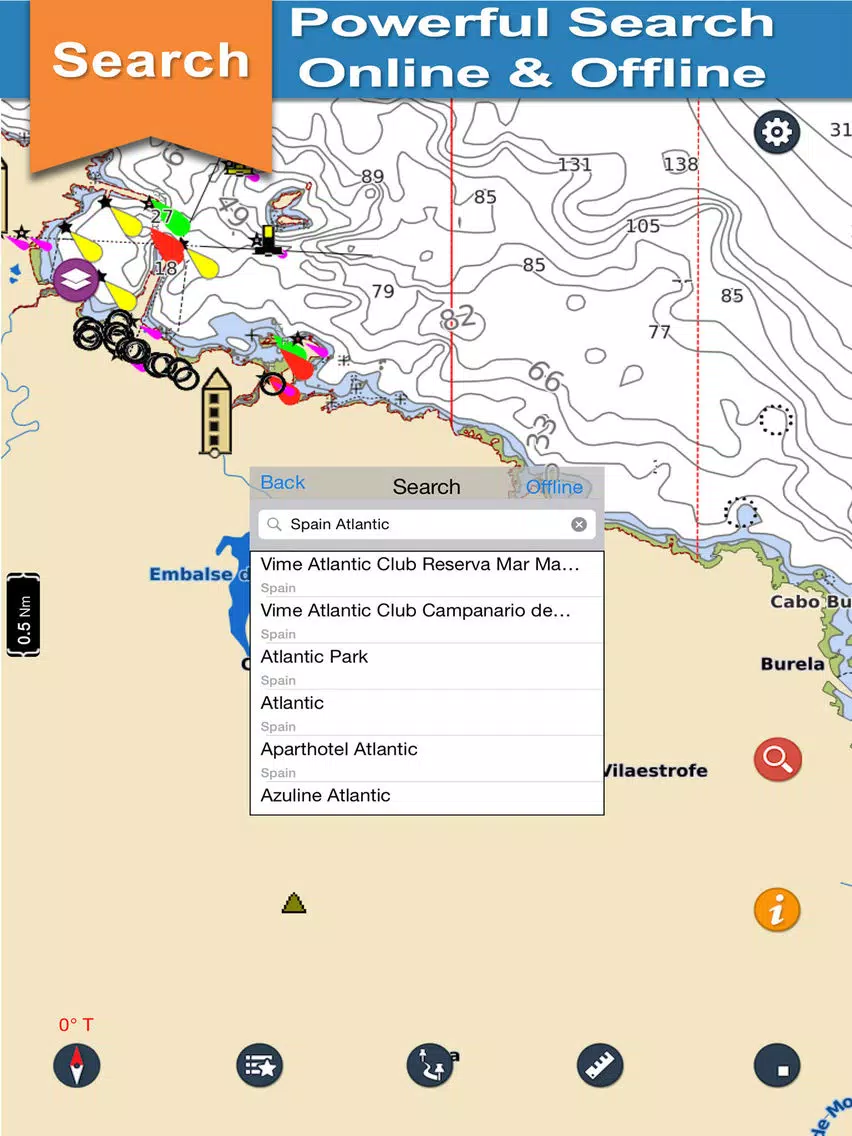 Spain Atlantic Nautical Charts iPad Screenshots