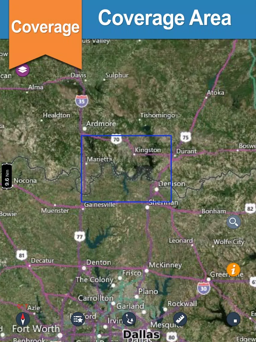 Lake Texoma gps offline nautical chart for boaters iPad Screenshots
