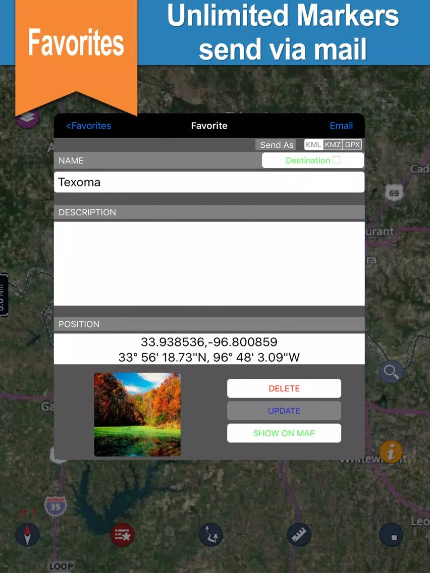 Lake Texoma gps offline nautical chart for boaters iPad Screenshots
