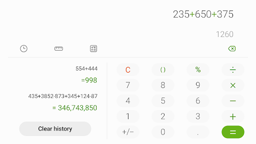 Samsung Calculator Screenshots