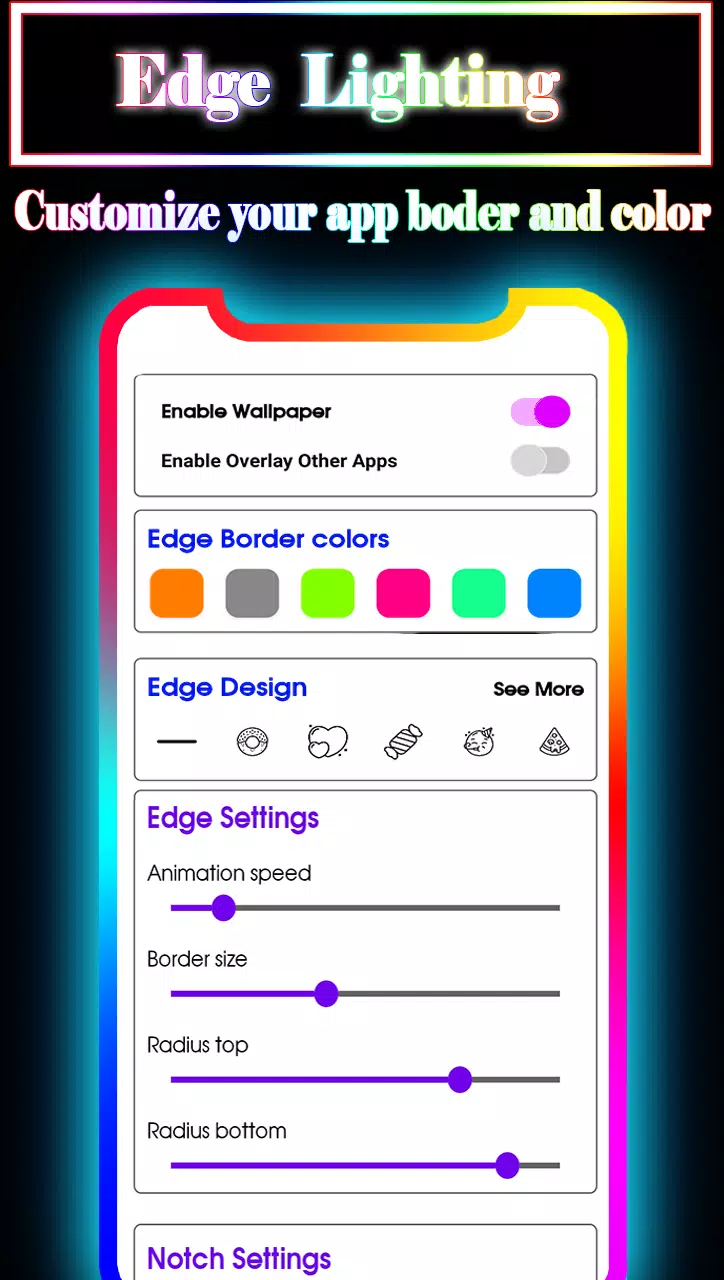 Edge Border Lighting Wallpaper Screenshots