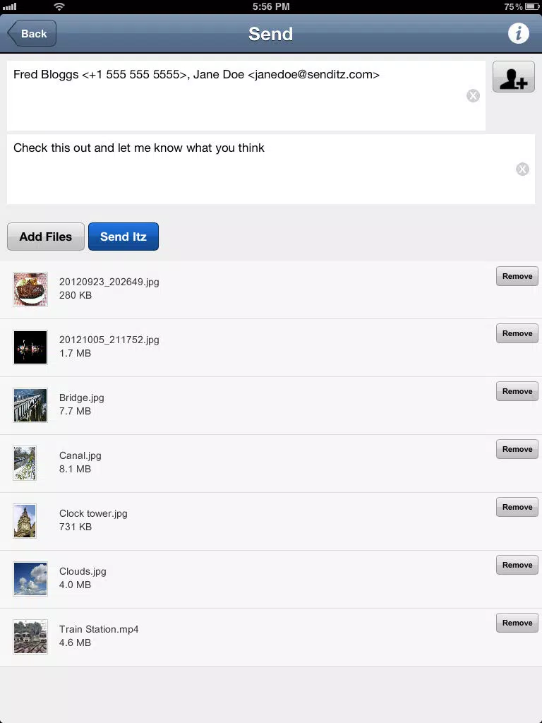 SendItz - Send, Share, Store Files iPad Screenshots