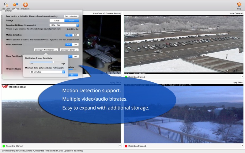 DVR.Webcam - OneDrive Edition Screenshots