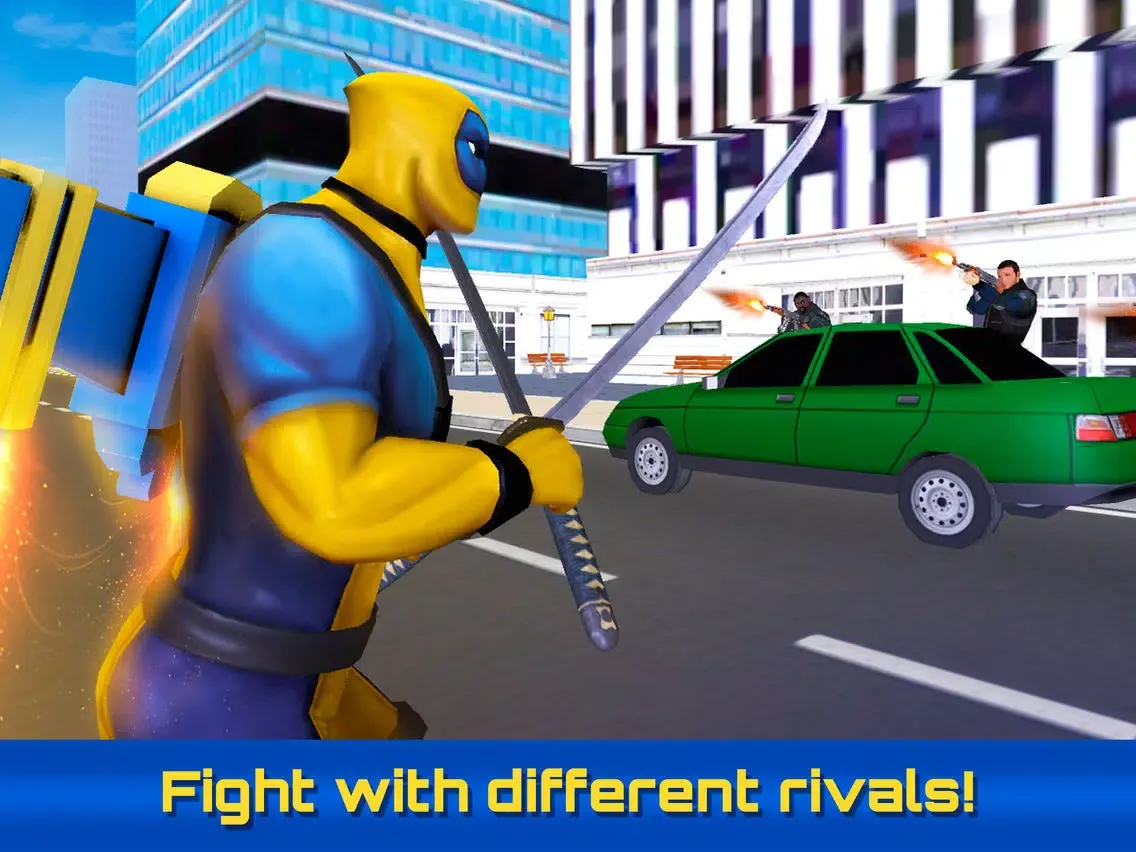 Dual Swords City Superhero Sim iPad Screenshots