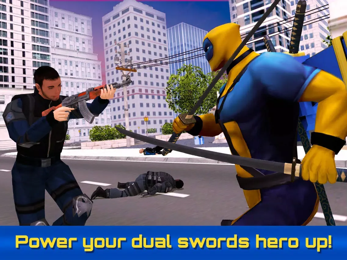 Dual Swords City Superhero Sim iPad Screenshots