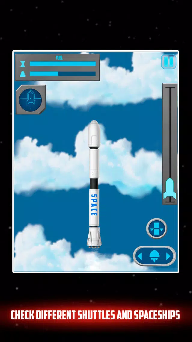 ภาพหน้าจอของ Cosmic Rocket Agency Flight
