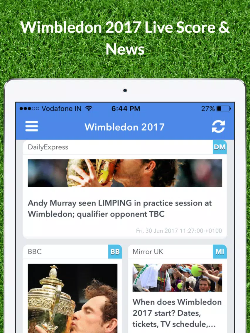 Capturas de pantalla de Livescore for Wimbledon 2017 Results and News App iPad