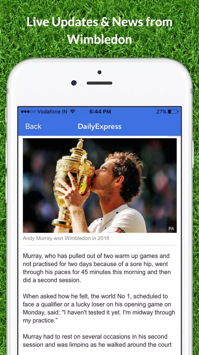Capturas de pantalla de Livescore for Wimbledon 2017 Results and News App