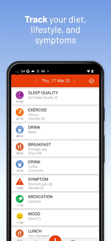 mySymptoms Screenshots