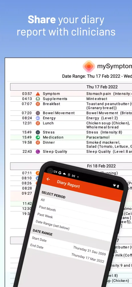 mySymptoms Screenshots
