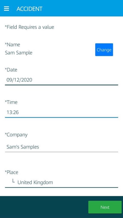 Incident / Accident Reporting Screenshots