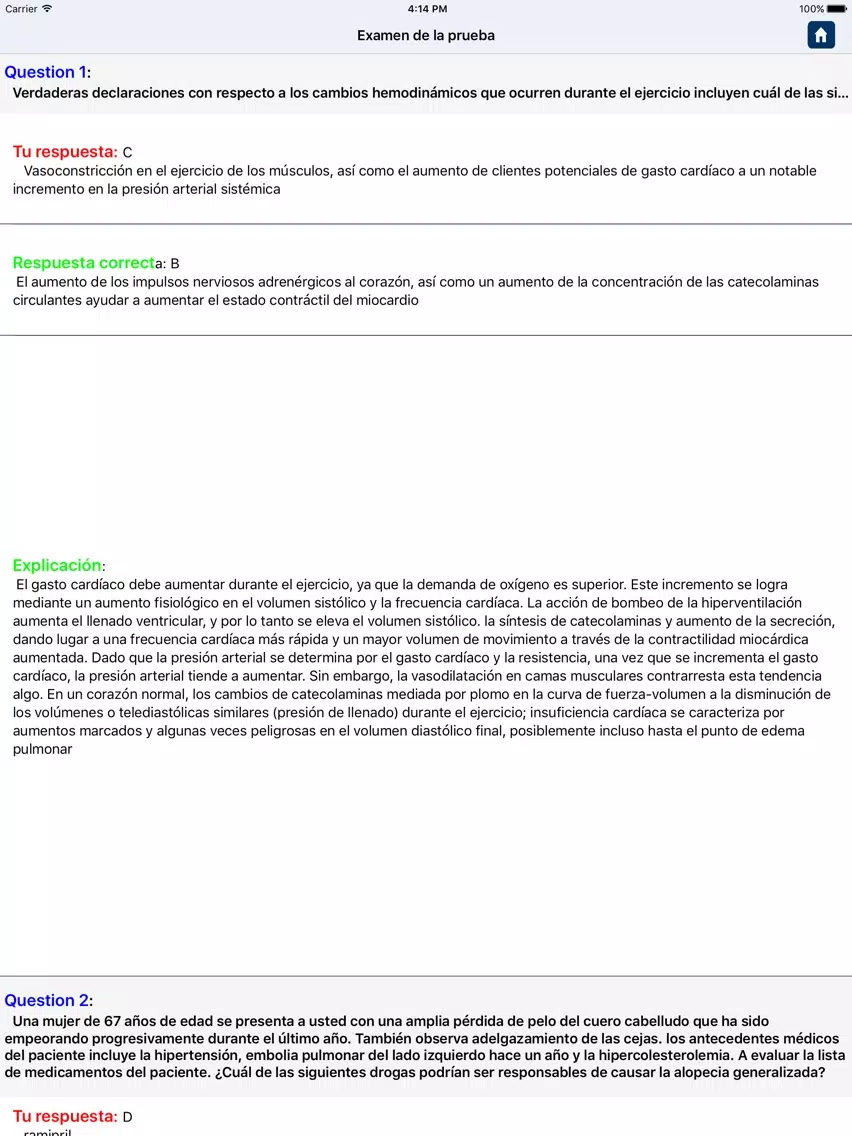Prueba de Medicina Interna iPad Screenshots