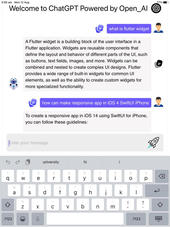 AI Chatbot Chat Assistant iPad Screenshots
