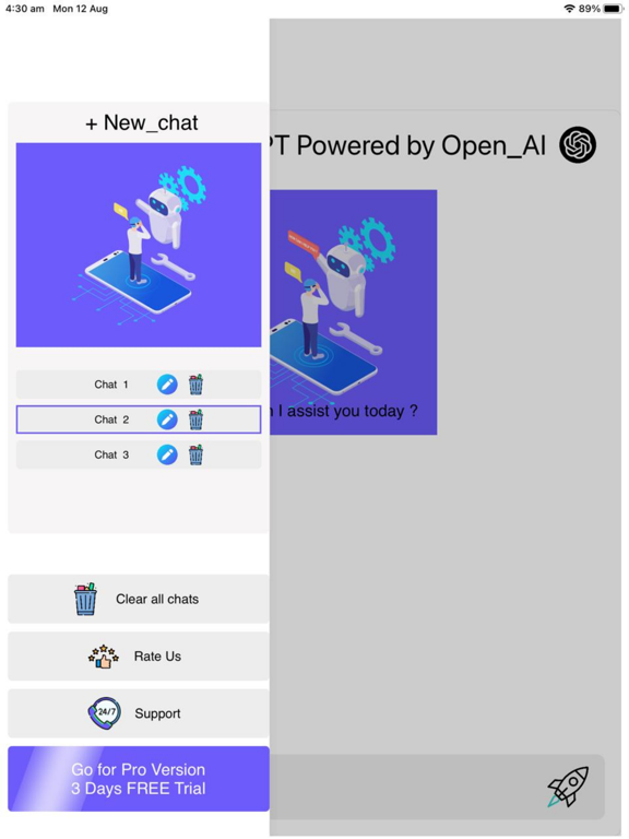 AI Chatbot Chat Assistant iPad Screenshots