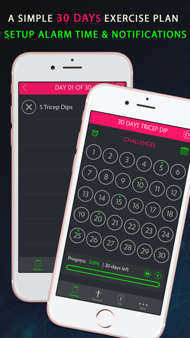 30 Day Tricep Dip Fitness Challenges Screenshots
