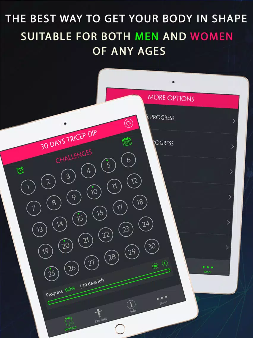 تصاویر 30 Day Tricep Dip Fitness Challenges Pro iPad