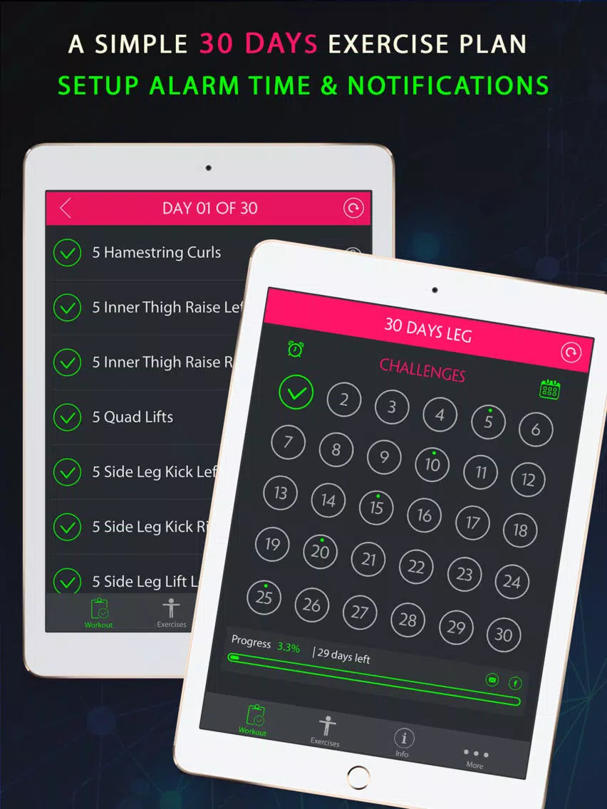 Скриншоты 30 Day Leg Fitness Challenges ~ Daily Workout Pro iPad