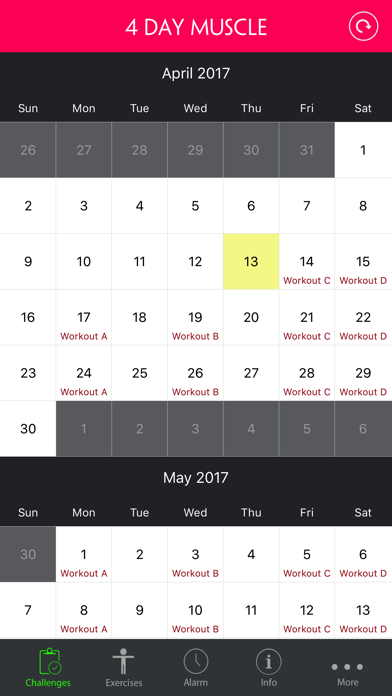 4 Day Muscle Building Workout Split Screenshots