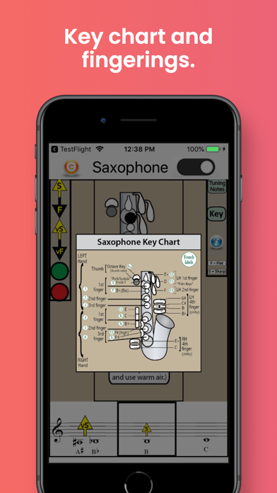 Saxophone Fingering & Tuning Screenshots