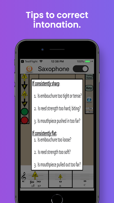 Saxophone Fingering & Tuning Screenshots