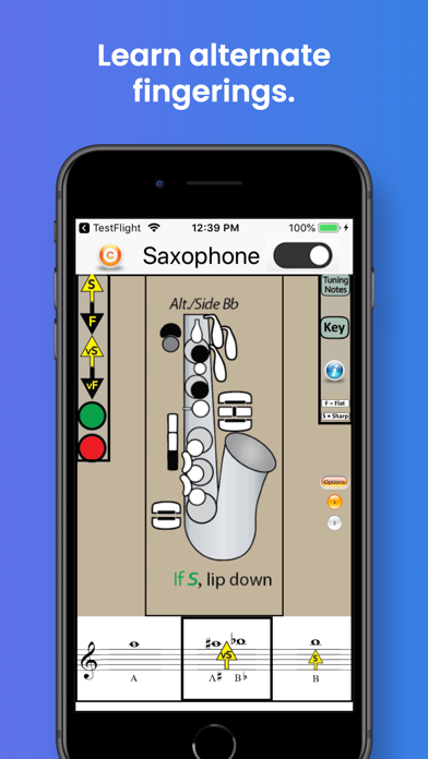 Saxophone Fingering & Tuning Screenshots