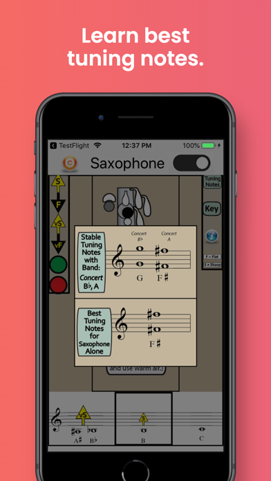 Saxophone Fingering & Tuning Screenshots