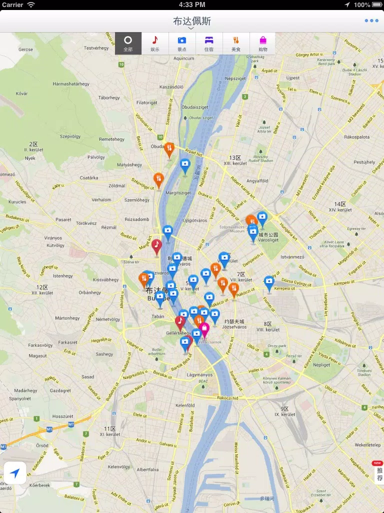 Budapest Offline Map(offline map, subway map, GPS, tourist attractions information) iPad Screenshots